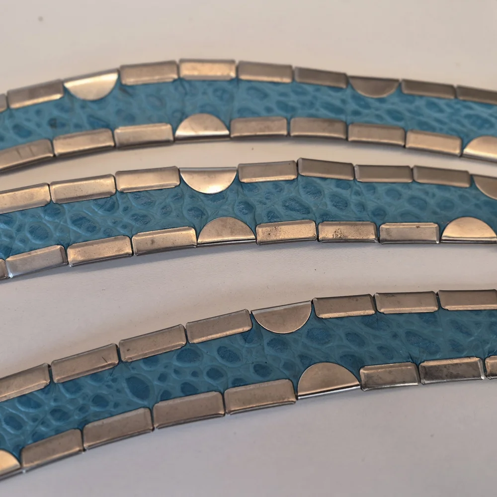 Vintage Silver and Turquoise Women's Belt - Picture 6 of 7